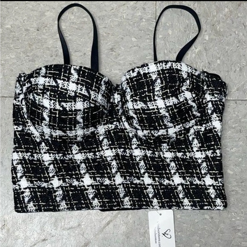 Windsor Black & White Corset Too - Picture 1 of 2